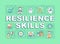 Resilience skills word concepts green banner