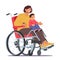 Resilient Disabled Mother Character In A Wheelchair Shares Tender Moments With Her Little Child, Vector Illustration