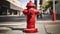 The Resilient Red Classic Fire Hydrant Standing Strong on City Streets. Generative AI