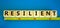 Resilient symbol. Resilient word on wooden cubes arranged behind the yellow ruler on beautiful blue background. Business,