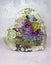 Resin heart with natural flowers inside, floral art