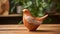 Resin Robin Look Bird - Unique Wood-like Pigeon Decor