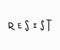 Resist t-shirt quote lettering.