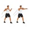 Resistance band chest press exercise, Flat vector