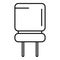 Resistance capacitor icon outline vector. Diode chip