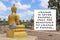 Only Resistance To Change Is Painful inspirational quote with gold Buddha and blue sky background