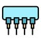 Resistor device icon color outline vector