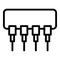 Resistor device icon, outline style