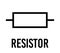 Resistor electronic component, vector icon flat design concept. Electricity physics scheme for education