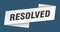 resolved banner template. ribbon label sign. sticker