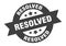 resolved sign. round ribbon sticker. isolated tag