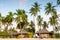 Resort around with coconut trees on the beach at island in Thai