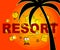 Resort Icons Means Symbol Complex And Hotels