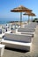 Resort seating seashore on the beach