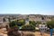 The resort town of Protaras from the observation deck, where the Church of St. Elijah is located against the blue sky. Cyprus