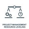 Resource Leveling icon. Monochrome sign from project management collection. Creative Resource Leveling icon illustration