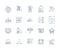 Resource optimization line icons collection. Efficiency, Streamlining, Productivity, Utilization, Automation