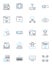 Resource pooling linear icons set. Collaboration, Aggregation, Optimization, Consolidation, Warehouse, Integration