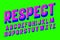 Respect alphabet. Pink blue letters font. Isolated english alphabet