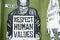 Respect Human Values street art plead.