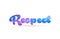 respect pink blue color word text logo icon