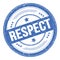 RESPECT text on blue round grungy stamp