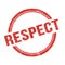 RESPECT text written on red grungy round stamp