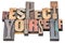 Respect yourself - word abstract in wood type