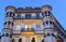 Respectable hotel Baden-Baden with beautiful bright illumination at night