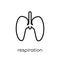 Respiration icon. Trendy modern flat linear vector Respiration i