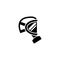 Respirator helmet and protective gear glyph icon