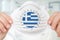 Respirator mask with flag of Greece - Coronavirus COVID-19 conce