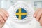 Respirator mask with flag of Sweden - Coronavirus COVID-19 conce