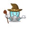 Respirator mask funny but sneaky witch cartoon character design