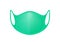 Respirator medical mask for icon graphic, protective mask mouth isolated on white, protective N95, green mask respirator protect