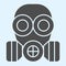 Respirator medical mask solid icon. Safety breathing respiratory mask glyph style pictogram on white background