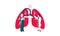 Respiratory medicine pulmonology healthcare concept illustration