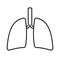 Respiratory system icon in flat style. Respiratory system outline.