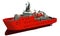 Response and Rescue Ship 3D rendering vessel on white background