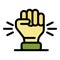 Responsibility fist icon color outline vector