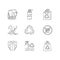 Responsible consumption linear icons set