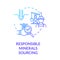 Responsible minerals sourcing blue gradient concept icon