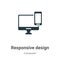 Responsive design vector icon on white background. Flat vector responsive design icon symbol sign from modern computer collection