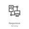 responsive icon vector from web hosting collection. Thin line responsive outline icon vector illustration. Linear symbol for use