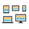 Responsive web design on devices