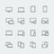Responsive web design icon set for computer monitor, smartphone, tablet and laptop