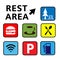 Rest area sign vector illustration