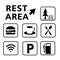 Rest area sign vector illustration