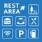 Rest area sign vector illustration