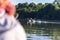 Rest with boats on the river Dniester, ukraine, May